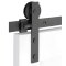 Emtek Modern Rectangular Face Mount Barn Door Hanger in Flat Black Finish 