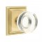 Emtek 8161 Modern Disc Crystal Door Knob with Wilshire Rosette Satin Brass