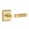 Emtek 8131  L-Square Knurled Lever with Quincy Rosette Satin Brass
