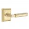 Emtek 8161 L-Square Tribeca Lever with Wilshire Rosette Satin Brass
