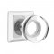 Emtek 8131 Mushroom Glass Door Knob with Quincy Rosette Polished Chrome