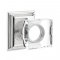 Emtek 8161 Modern Square Crystal Door Knob with Wilshire Rosette Polished Chrome