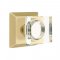 Emtek 8131 Modern Square Crystal Door Knob with Quincy Rosette Satin Brass