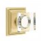 Emtek 8161 Modern Square Crystal Door Knob with Wilshire Rosette Satin Brass