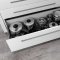 Hafele Salice F70 Smove Drawer Slide on modern white cabinet with heavy pots and pans