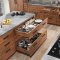 Hafele Salice F70 Smove Undermount Drawer Slide in rustic kitchen cabinets