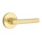 Emtek Freestone Door Handle, Modern Designer Brass, Disk Rosette, Satin Brass (US4) Finish