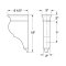 Hafele Wooden Corbel, 12" x 3" x 6-1/2" specs