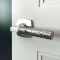 Application Image for Emtek 5316 L-Square Hammered Lever with Urban Modern Rosette