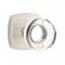 Emtek 5112 Modern Disc Glass Door Knob with Urban Modern Rosette Satin Nickel