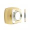 Emtek 5112 Modern Square Crystal Door Knob with Urban Modern Rosette Satin Brass