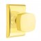 Emtek 5111 Freestone Knob with Neos Rosette Unlacquered Brass