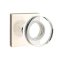 Emtek Modern Disc Glass Door Knob, Modern Glass Knobset, Square, Polished Nickel - Lifetime (US14) Finish
