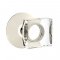 Emtek 5107 Modern Square Glass Door Knob with Modern Rosette Polished Nickel
