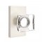 Emtek 5112 Modern Square Glass Door Knob with Modern Rectangular Rosette Satin Nickel