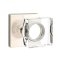 Emtek Modern Square Glass Door Knob, Modern Glass Knobset, Square, Polished Nickel - Lifetime (US14) Finish