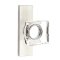 Emtek Modern Square Glass Door Knob, Modern Glass Knobset, Stretto Rosette, Satin Nickel (US15) Finish