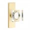 Emtek 5507 Modern Square Crystal Door Knob with Stretto Rosette Satin Brass