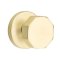 Emtek Octagon Door Knob, Modern Designer Brass, Disk Rosette, Satin Brass (US4) Finish