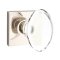 Emtek Hampton Glass Door Knob, Modern Glass Knobset, Square, Polished Nickel - Lifetime (US14) Finish