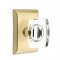 Emtek 5112 Windsor Glass Door Knob with Modern Rectangular Rosette Satin Brass