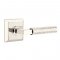 Emtek 8131 L-Square Hammered Lever with Quincy Rosette Polished Nickel