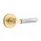 Emtek 5109 L-Square White Marble Lever with Disk Rosette Satin Brass