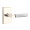 Emtek 5112 L-Square White Marble Lever with Modern Rectangular Rosette Polished Nickel