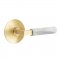 Emtek 5107 L-Square White Marble Lever with Modern Rosette Satin Brass