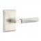 Emtek 5111 L-Square White Marble Lever with Neos Rosette Satin Nickel