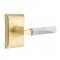 Emtek 5111 L-Square White Marble Lever with Neos Rosette Satin Brass