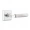Emtek 8131 L-Square White Marble Lever with Quincy Rosette Polished Chrome