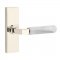 Emtek 5507 L-Square White Marble Lever with Stretto Rosette Polished Nickel