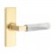Emtek 5507 L-Square White Marble Lever with Stretto Rosette Satin Brass