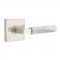 Emtek 5110 L-Square White Marble Lever with Square Rosette Satin Nickel