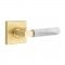 Emtek 5110 L-Square White Marble Lever with Square Rosette Satin Brass