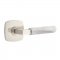 Emtek 5316 L-Square White Marble Lever with Urban Modern Rosette Satin Nickel