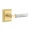 Emtek 8161 L-Square White Marble Lever with Wilshire Rosette Satin Brass