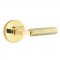 Emtek 5109 L-Square Straight Knurled Lever with Disk Rosette Unlacquered Brass