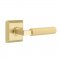 Emtek 8131 L-Square Straight Knurled Lever with Quincy Rosette Satin Brass
