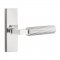 Emtek 5507 L-Square Straight Knurled Lever with Stretto Rosette Polished Chrome