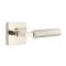 Emtek 5110 L-Square Straight  Knurled Lever with Square Rosette Polished Nickel