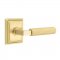 Emtek 8161 L-Square Straight Knurled Lever with Wilshire Rosette Satin Brass
