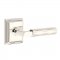 Emtek 8161 L-Square Tribeca Lever with Wilshire Rosette Polished Nickel