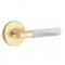 Emtek 5109 T-Bar White Marble Lever with Disk Rosette Satin Brass