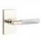 Emtek 5112 T-Bar White Marble Lever with Modern Rectangular Rosette Polished Nickel