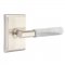 Emtek 5111 T-Bar White Marble Lever with Neos Rosette Satin Nickel