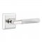 Emtek 8131 T-Bar White Marble Lever with Quincy Rosette Polished Chrome