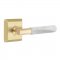 Emtek 8131 T-Bar White Marble Lever with Quincy Rosette Satin Brass