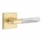 Emtek 5110 T-Bar White Marble Lever with Square Rosette Satin Brass